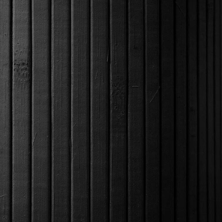 Red Lantern 6 ft. Tall Bamboo Wave Screen - Black