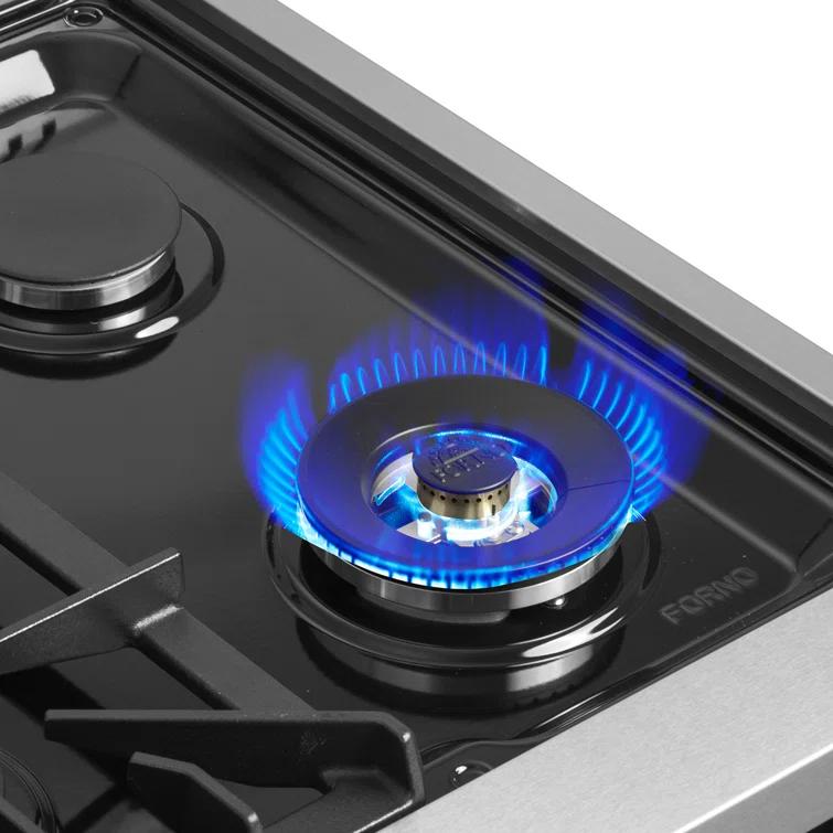 Galiano 36" French Door Dual Fuel Range, Black or White & Antique Brass, 5.36 cu.ft. True Convection Oven