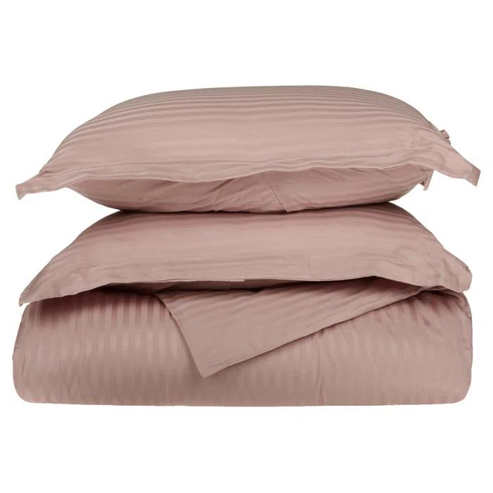 Superior Luxor Treasures Modern & Contemporary Sateen Striped Duvet Cover Set
