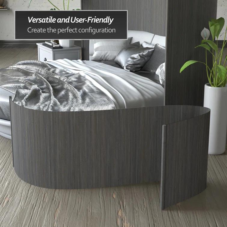 Red Lantern 2 ft. Short Bamboo Wave Screen - Grey