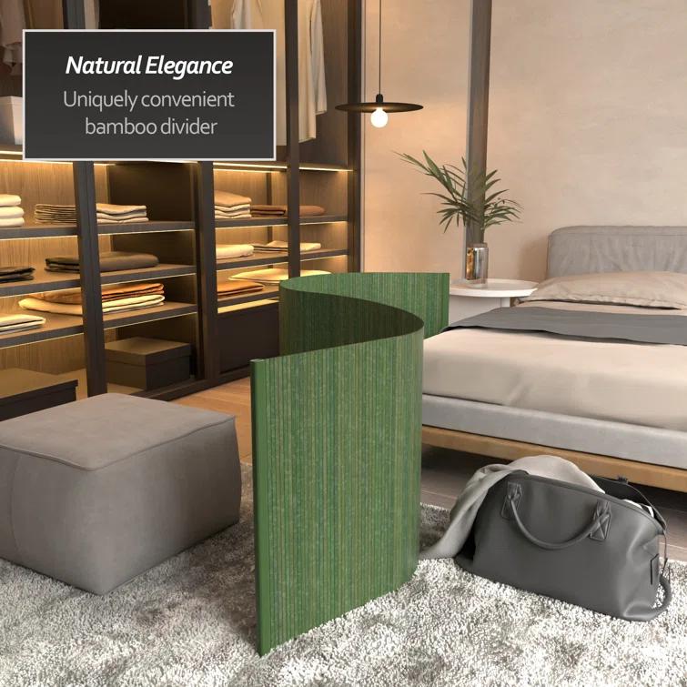 2 ft. Short Bamboo Wave Screen - Distressed Green