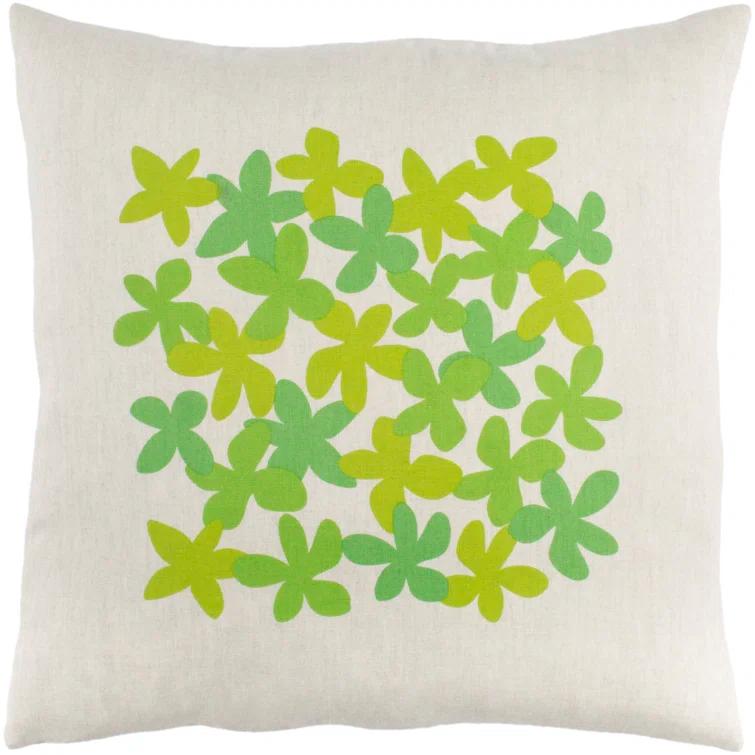 Flying Colors Floral Linen Throw Pillow