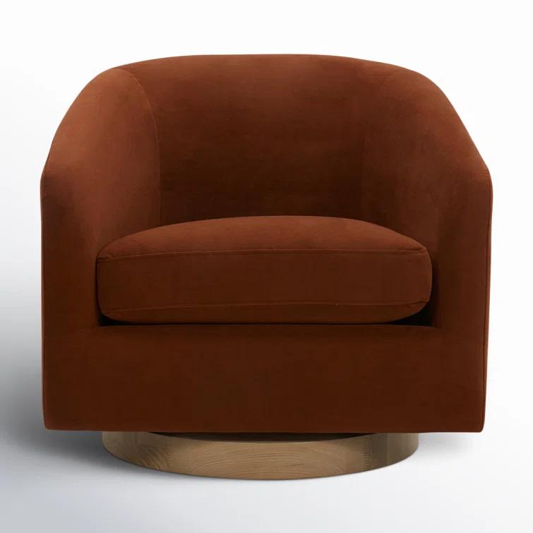 Upholstered Swivel Barrel Chair