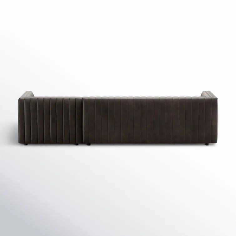 Deacon Wolf Genuine Leather Tufted Two-Piece Sectional Sofa