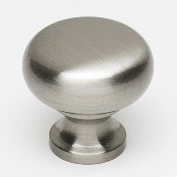 Brushed Satin Nickel Round Cabinet Knob with Mounting Hardware