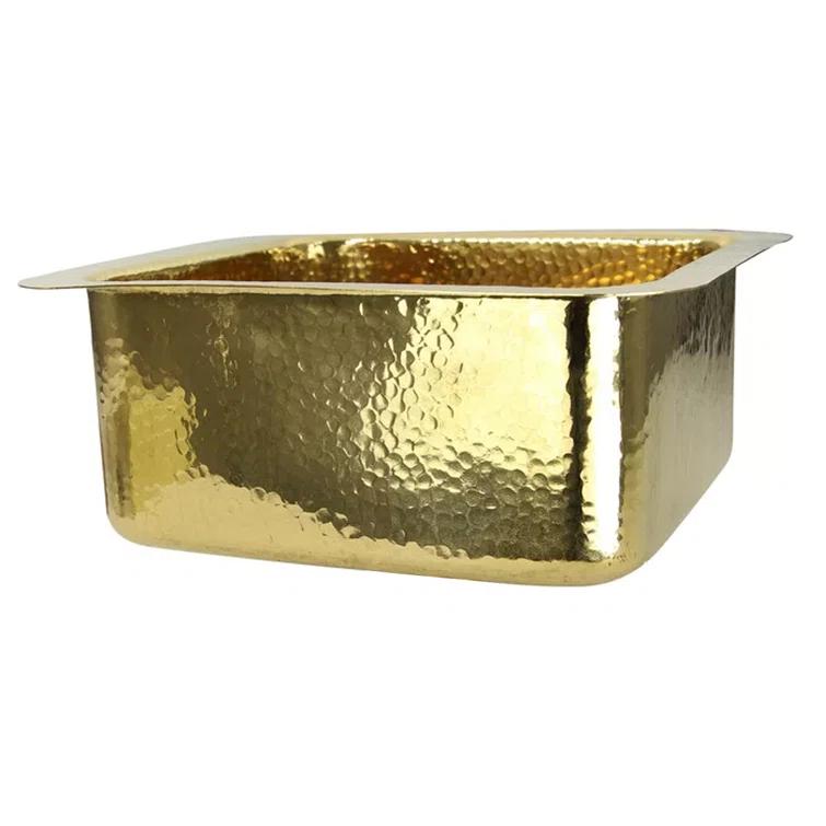 Brightwork 17" x 17" Hand-Hammered Dual Mount Kitchen/Bar Sink