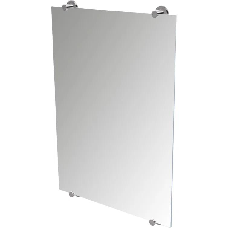 Latitude Wall Mount Frameless Rectangle Bathroom Vanity Mirror | Mount Landscape or Portrait