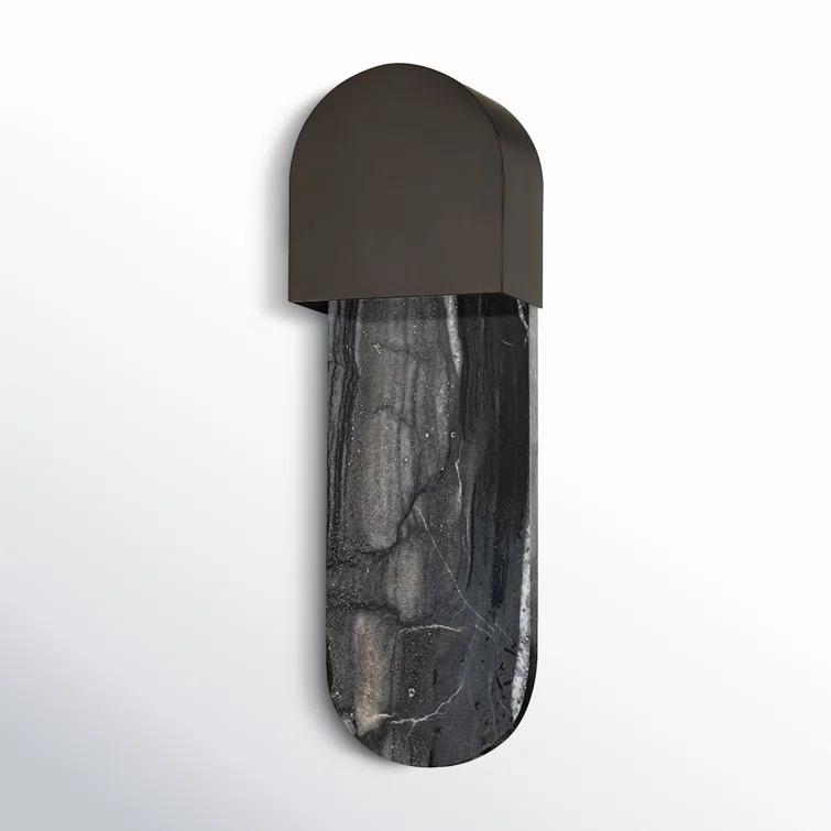 Black Brass Hardwired Wall Sconce with Incandescent Light