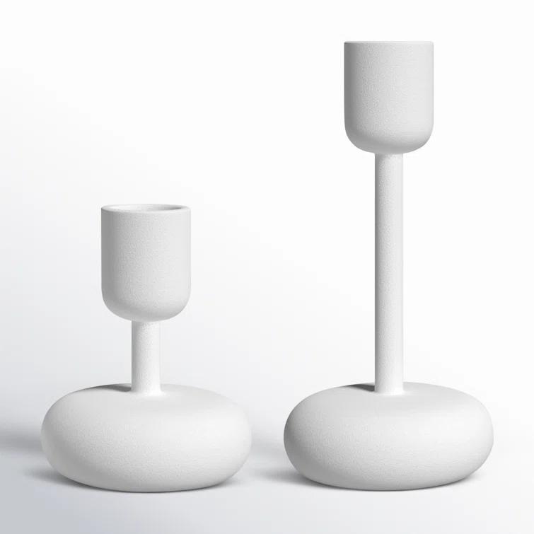 Juba 2 Piece Juba Small Metal Candlestick Set