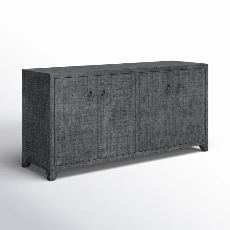 Butler Specialty Company Bar Harbor Raffia 4 Door 70" Sideboard - Charcoal