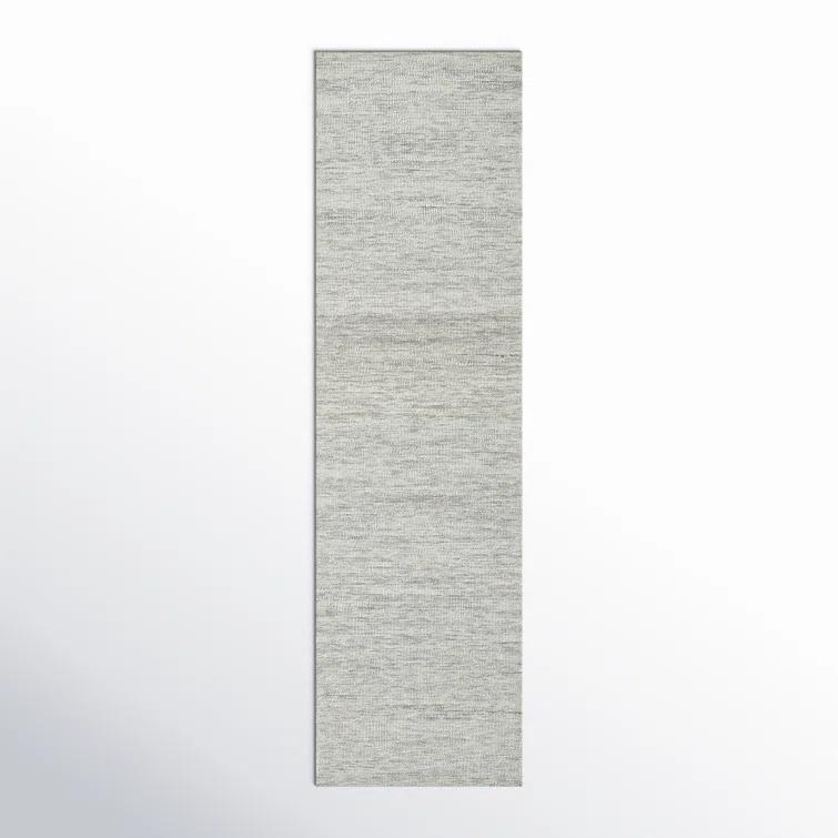 Momeni 2'3"x8' James Solid Handtufted Runner Rug Light Gray: Wool, Low Pile, Indoor, Handmade, Cotton Backing