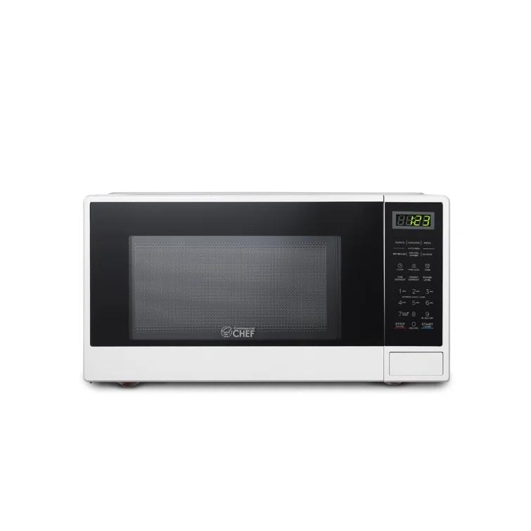 COMMERCIAL CHEF 1.1 Cu Ft Microwave with 10 Power Levels, Small Microwave with Push Button