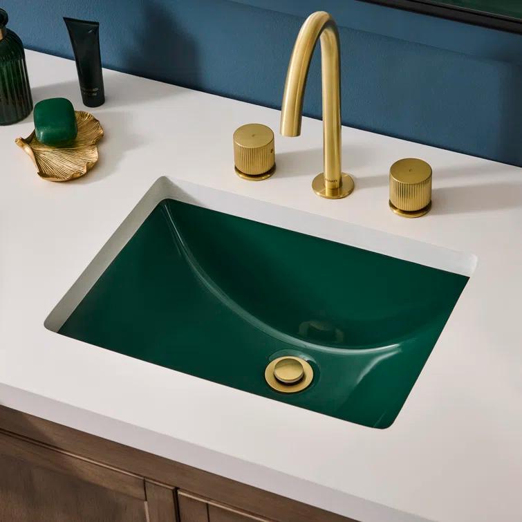 Ruvati 17 x 12 inch Undermount Bathroom Rectangular Porcelain Ceramic Sink with Overflow