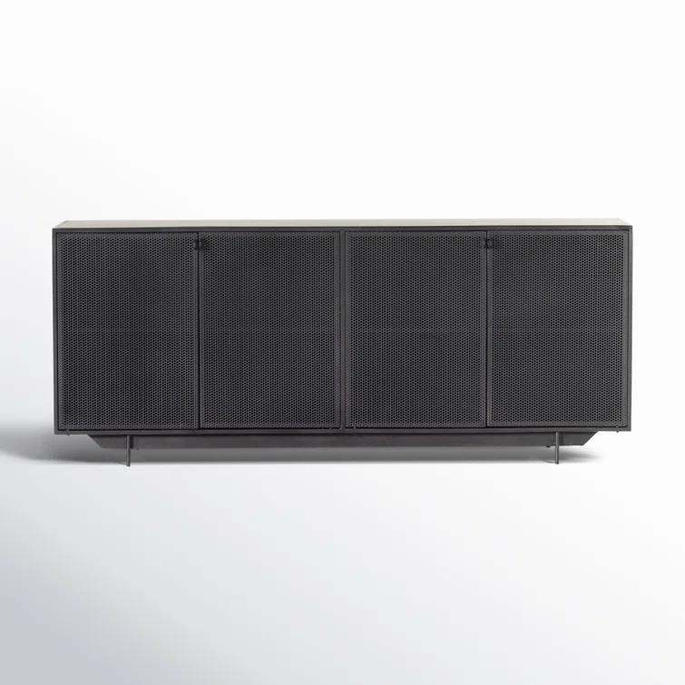 Hendrick Modern Black Iron 73'' Perforated Sideboard