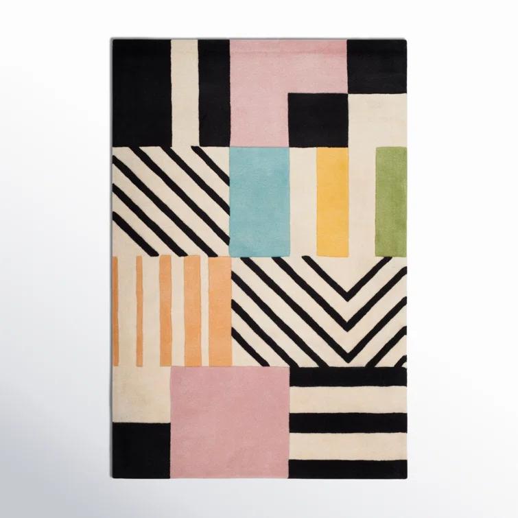 SAFAVIEH Fifth Avenue Bronagh Geometric Area Rug, Ivory/Black, 2' x 3'