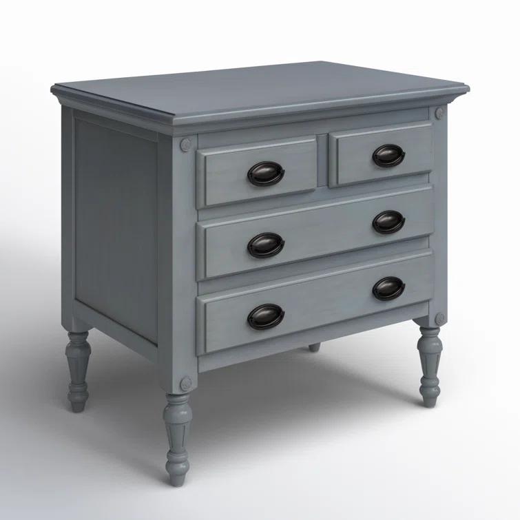 Easterbrook 31.5 in. W Wood 4 Drawer Accent Storage Chest - Gray
