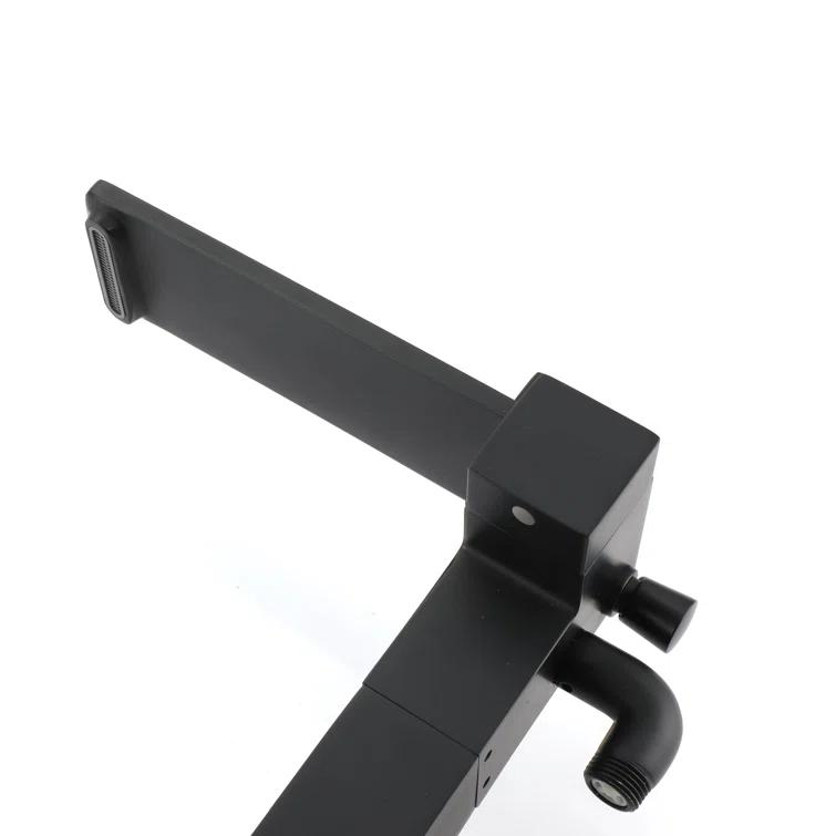 mondawe Single Handle Floor Mounted Freestanding Tub Filler with Diverter MDLT0055-MB