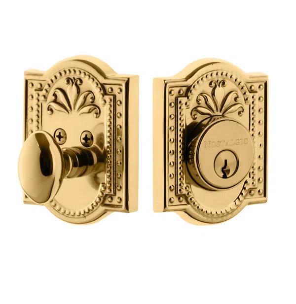 Nostalgic Warehouse Meadows Plate Double Cylinder Deadbolt