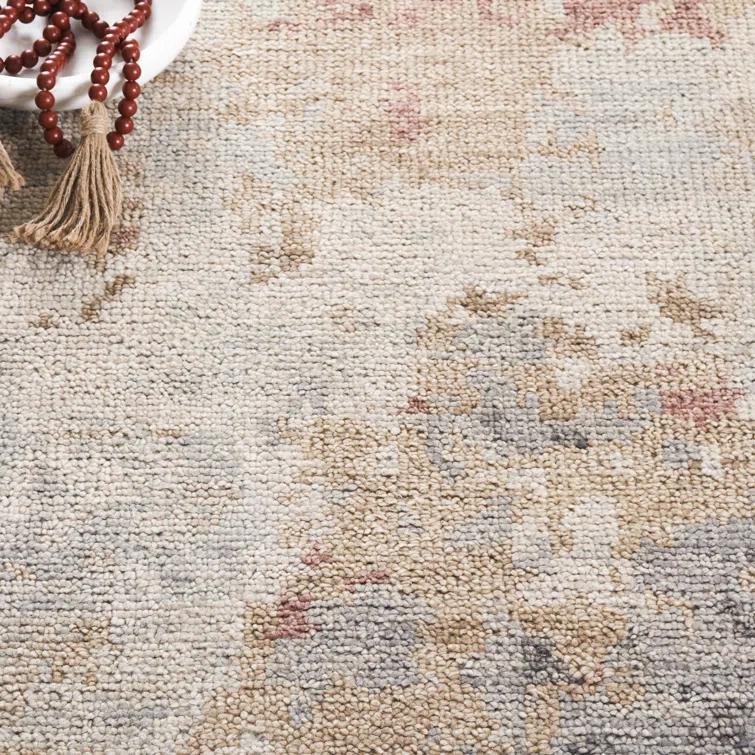 Safavieh Abstract Hand Knotted Wool/Cotton Abstract Rug in Gray/Ivory | Wayfair