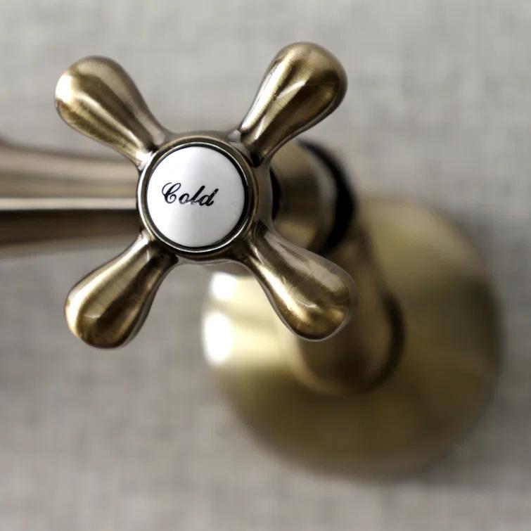 Kingston Brass Kingston Double-Handle 2-Hole Wall-Mount Bridge Kitchen Faucet