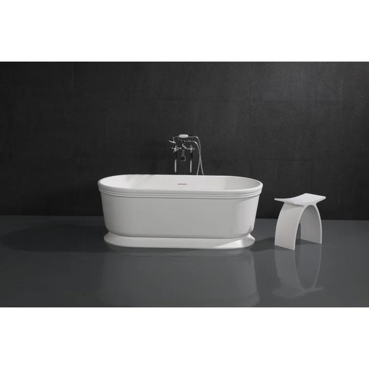 Kingston Brass Kingston Three-Handle 2-Hole Freestanding Tub Faucet with Supply Line and Stop Valve