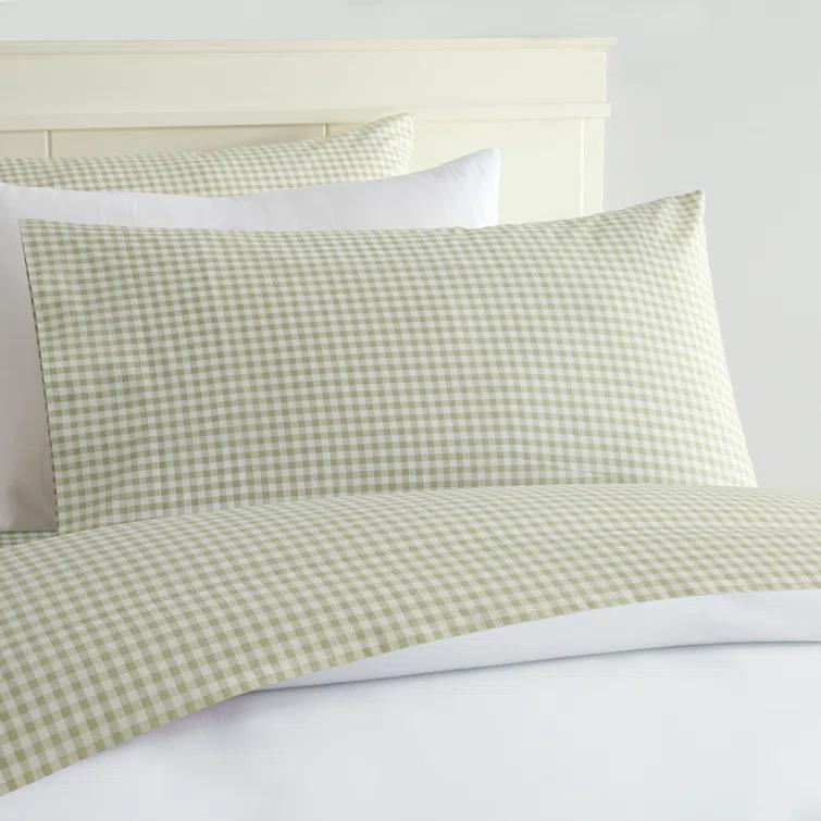 Gingham 250 Thread Count Plaid 100% Cotton Sheet Set