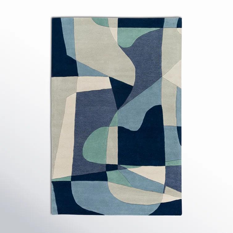 Gaye Wool Teal/Navy/Beige Rug