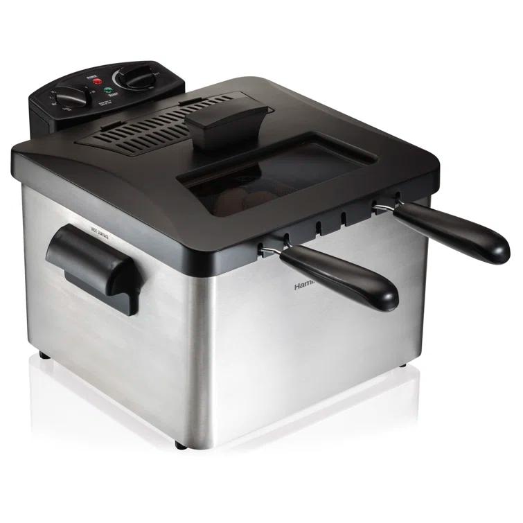 Hamilton Beach Hamilton Beach® Professional-Style Electric Deep Fryer with 12-Cup Food Capacity, Lid with View Window and Three Frying Baskets