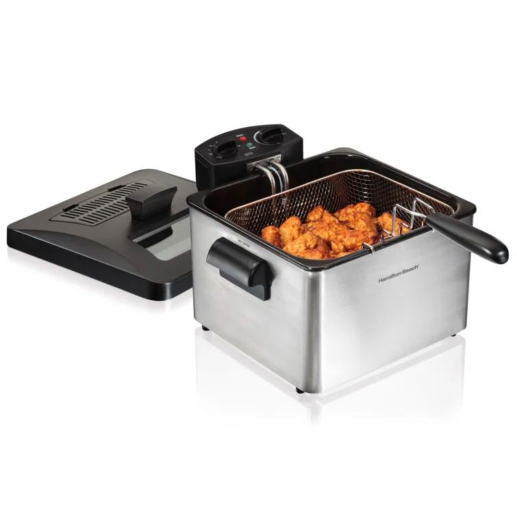 Hamilton Beach Hamilton Beach® Professional-Style Electric Deep Fryer with 12-Cup Food Capacity, Lid with View Window and Three Frying Baskets