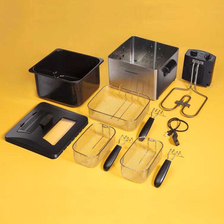 Hamilton Beach Hamilton Beach® Professional-Style Electric Deep Fryer with 12-Cup Food Capacity, Lid with View Window and Three Frying Baskets