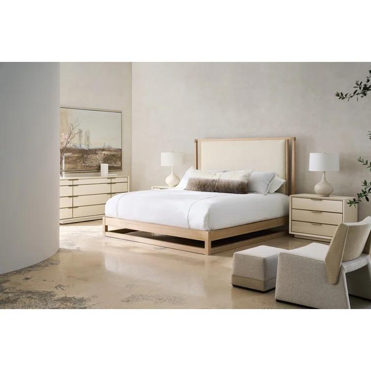 Pinstripe Upholstered Standard Bed