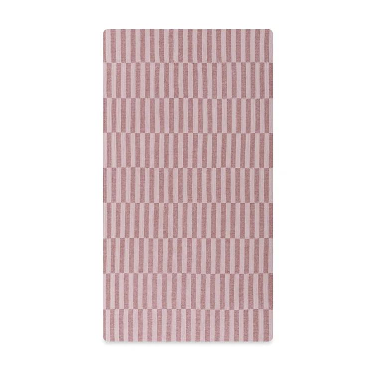 babyletto Maroon Stripe Muslin Crib Sheet