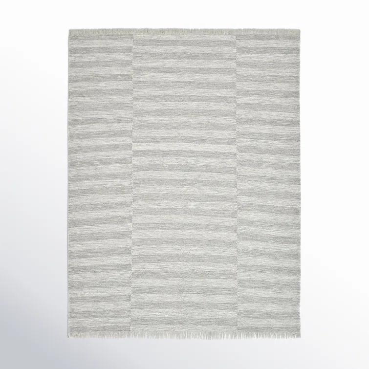 Striped Area Rug in Silver