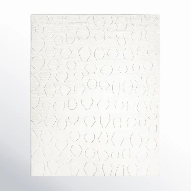 Abstract Area Rug in Ivory/Black