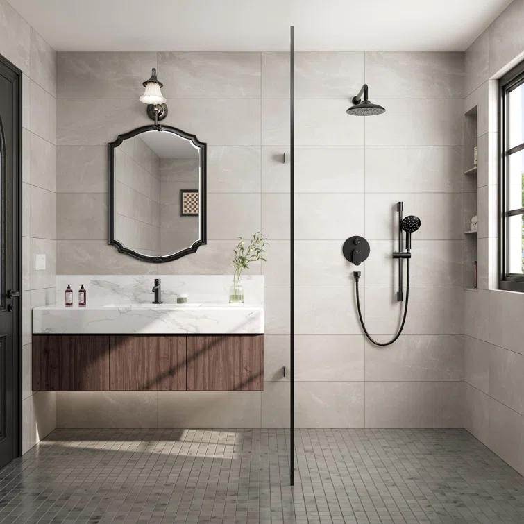 mondawe MD-A3815-MB Calliope Wall Mounted 2-Function Retro Pressure-Balanced Shower System with 3 Setting Handheld