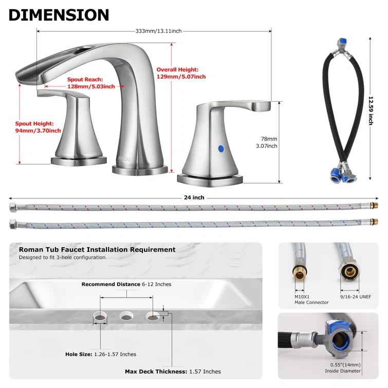Doris 2-Handle Widespread Roman Tub Faucet