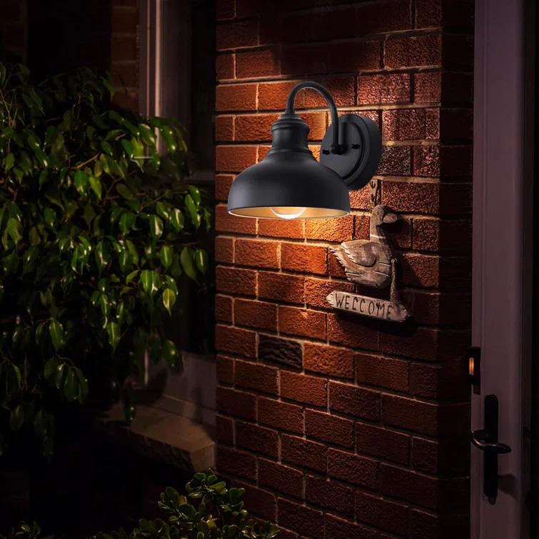 GOALPLUS Black Outdoor Gooseneck Light for Barn, Small Farmhouse Exterior Light Fixtures