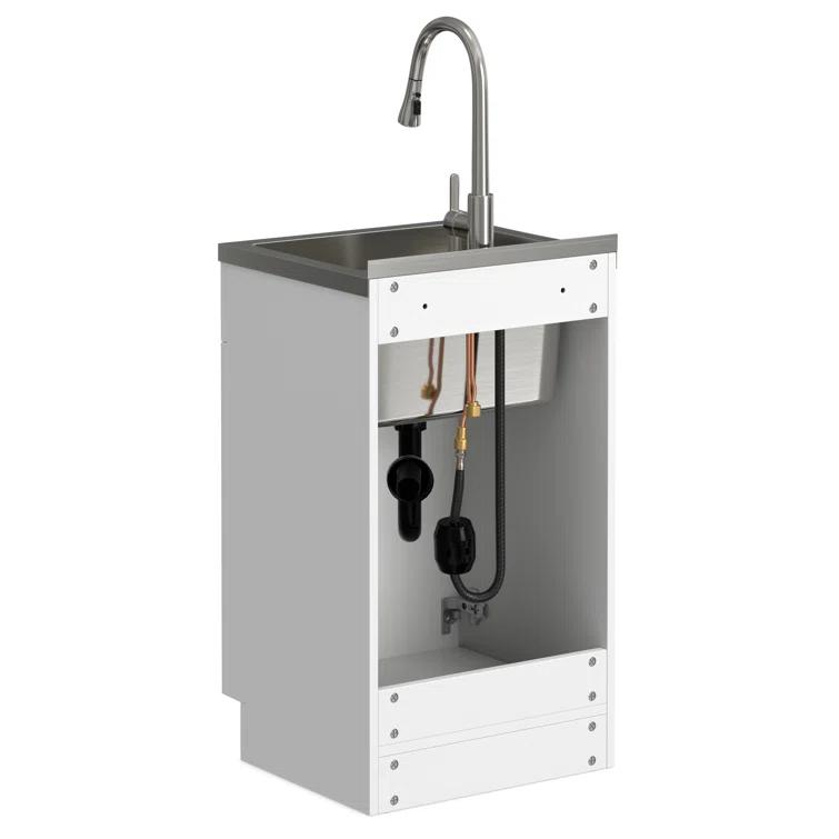 Modern Wide Shaker All-In-One 20-inch Laundry Utility Sink and Cabinet