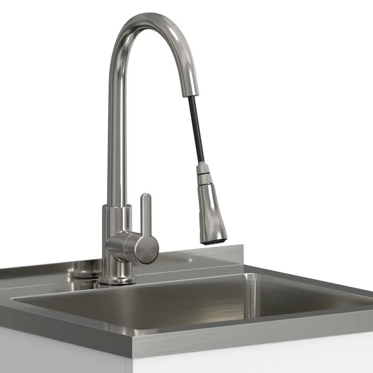 Modern Wide Shaker All-In-One 20-inch Laundry Utility Sink and Cabinet