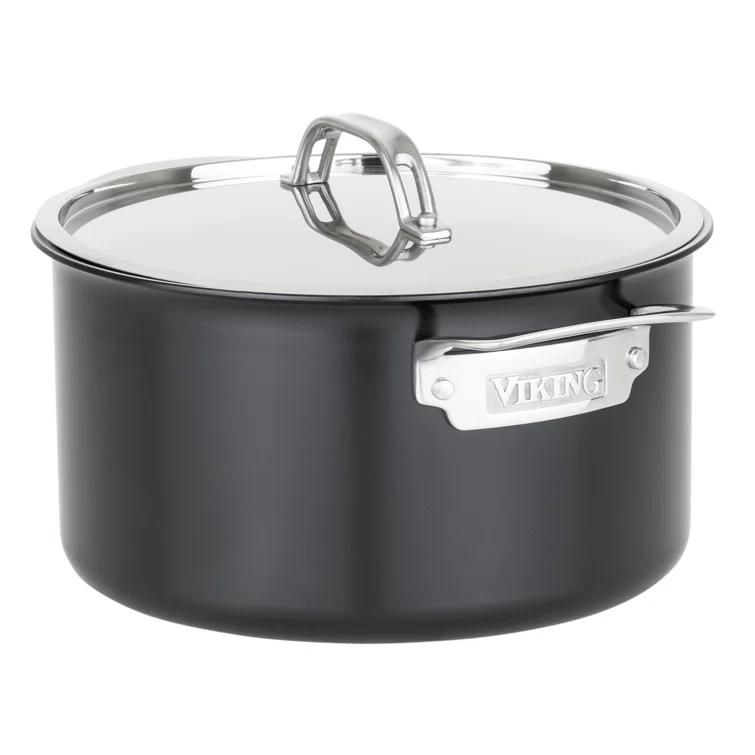 Viking Viking 12pc Cast Black 3-Ply Stainess Steel Cookware Set with Metal Lids