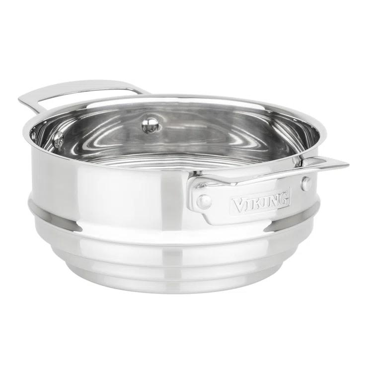 Viking Viking 12pc Cast Black 3-Ply Stainess Steel Cookware Set with Metal Lids