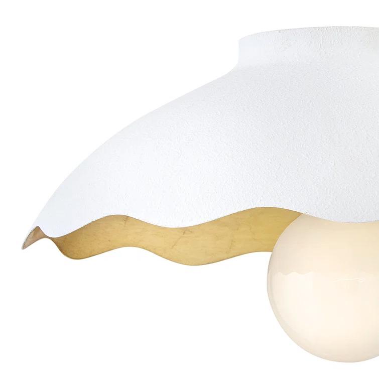 Darla Medium Single Light Exposed Bulb Floral Flush Mount Ceiling Light