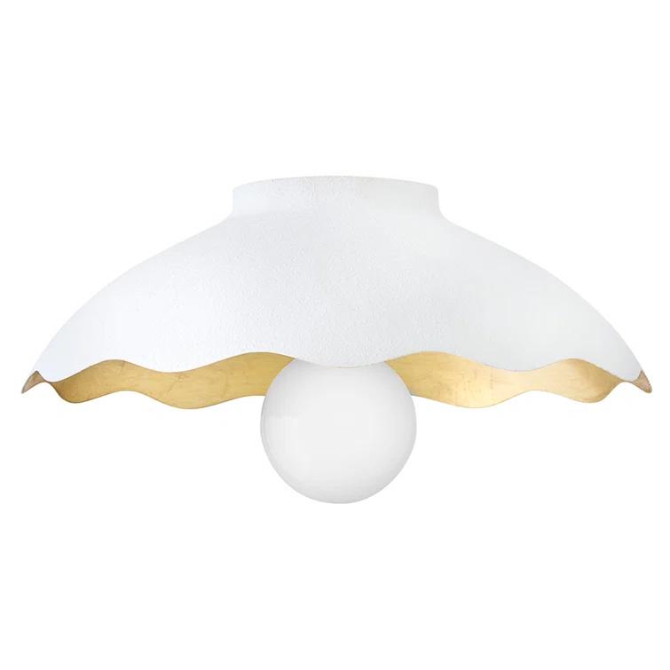 Darla Medium Single Light Exposed Bulb Floral Flush Mount Ceiling Light