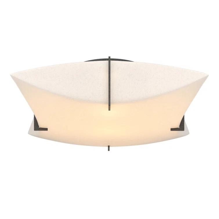Bento 17" Natural Iron Crystal Semi Flush Mount Light