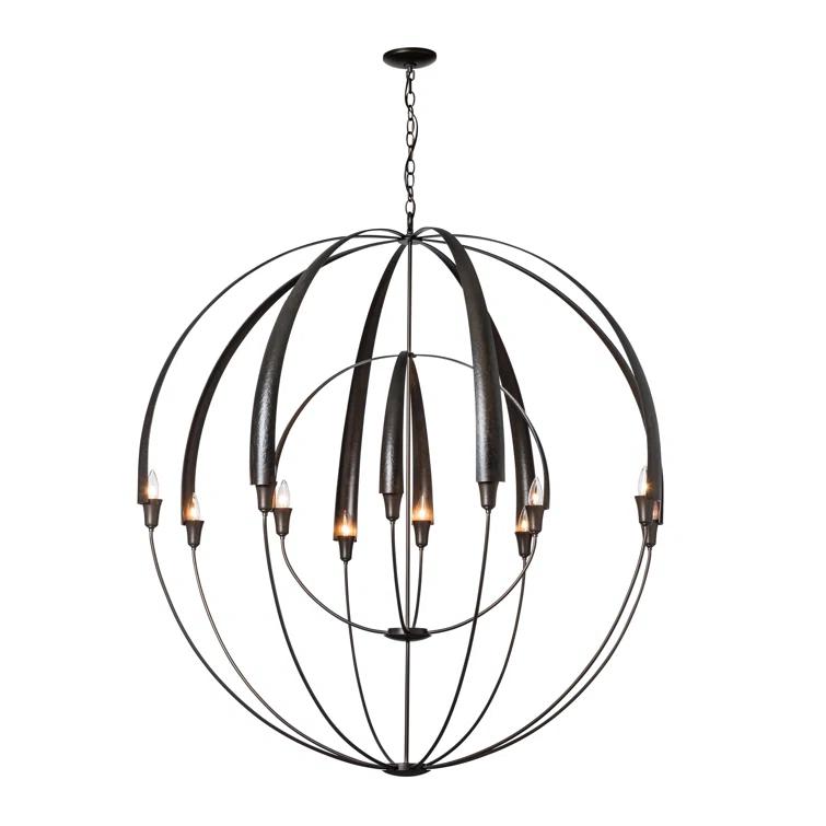 Cirque 12 - Light Steel Dimmable Globe Chandelier