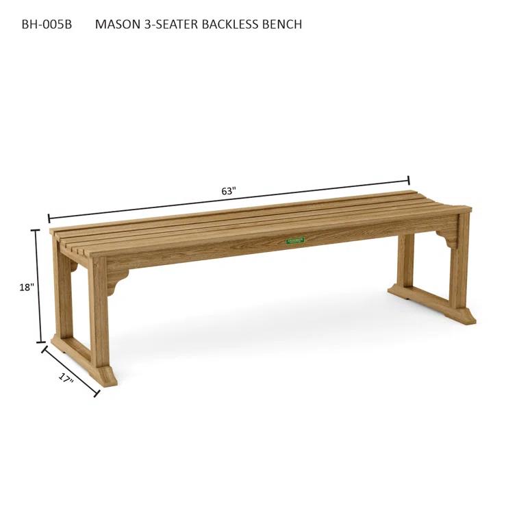 Mason Teak Outdoor Bench