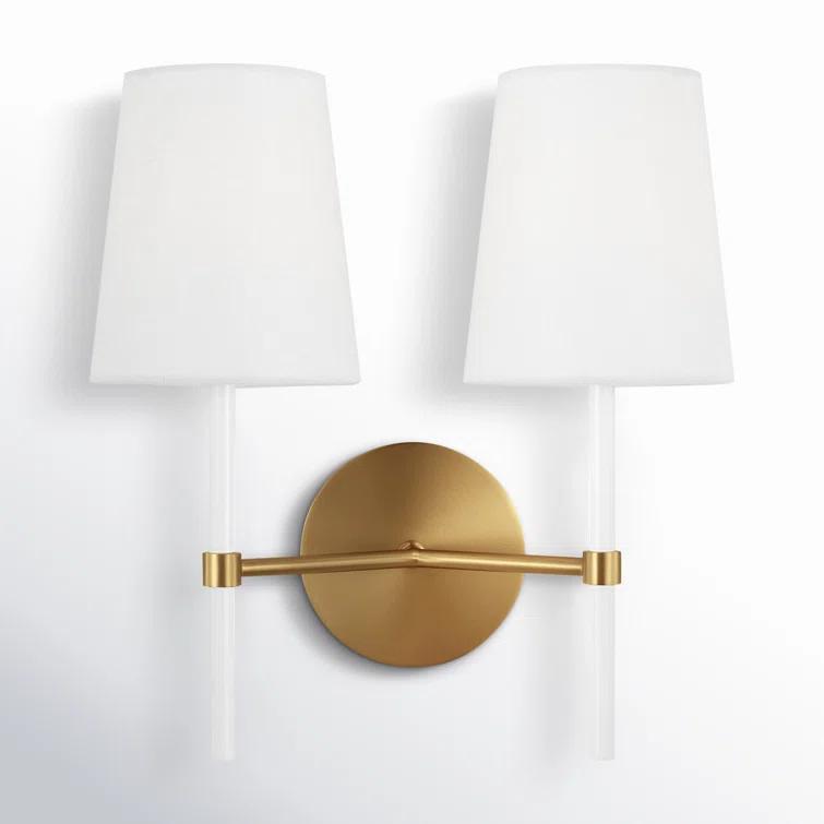 2 Light Steel Dimmable Armed Sconce