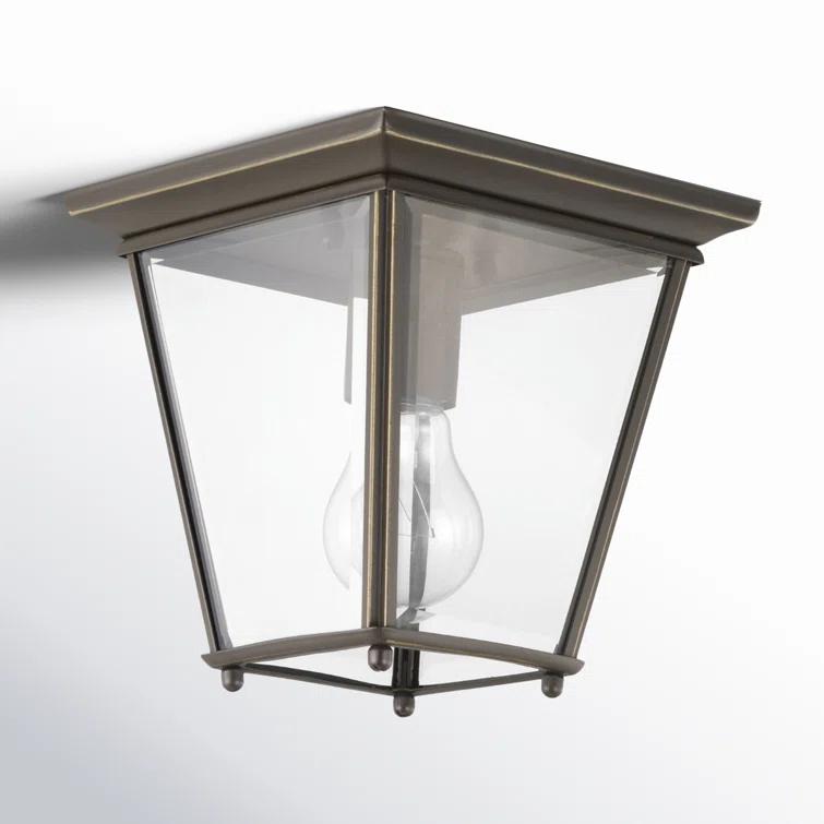Calais Transparent Square Outdoor Flush Mount