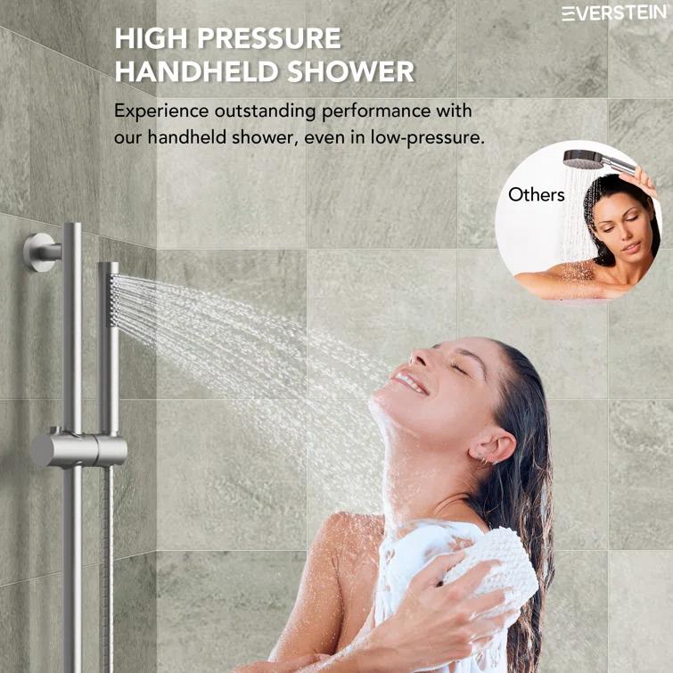 DualJetSpa 3-Function Round 10" & 6" Dual Shower Faucet System with Pressure Balancing Rough-In Valve