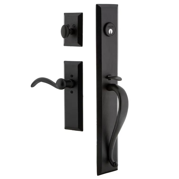 Ageless Iron Handleset with Deadbolt and Tine Door Lever and Keep Rosette
